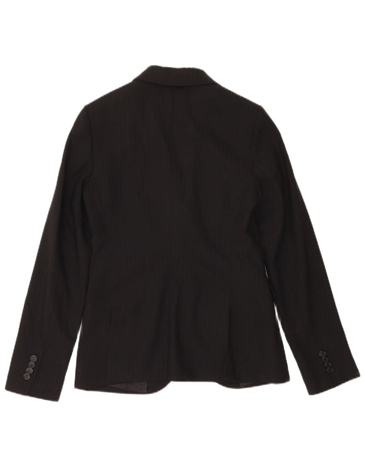Massimo Dutti Γυναικείο σακάκι μπλέιζερ EU 36 XS Μαύρο ριγέ μαλλί
