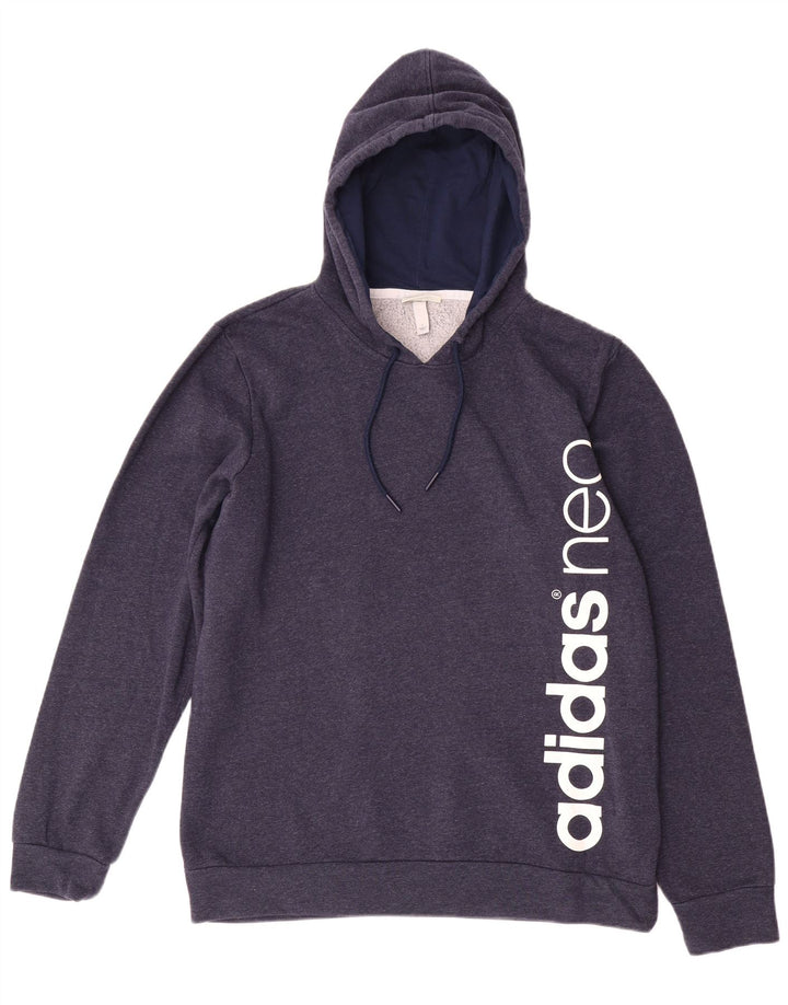ADIDAS Ανδρικό Neo Graphic Hoodie Jumper Μεγάλο Ναυτικό Βαμβακερό