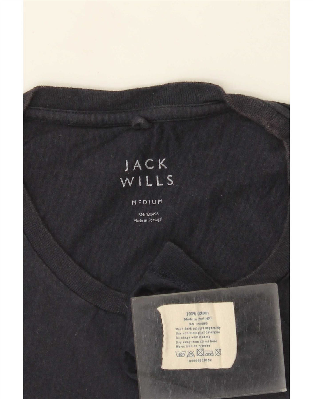 Ανδρικό μπλουζάκι Jack Wills Τοπ μεσαίου μπλε βαμβακερό