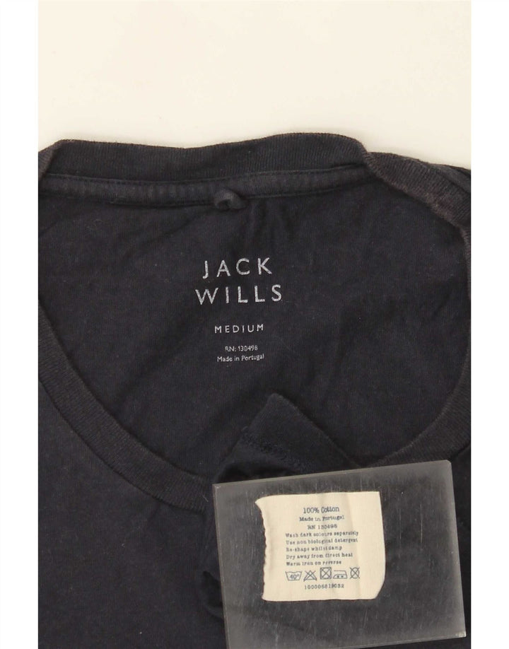 Ανδρικό μπλουζάκι Jack Wills Τοπ μεσαίου μπλε βαμβακερό