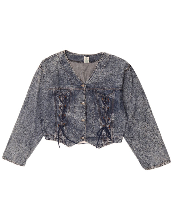 Canda Girls Crop Denim Jacket 15-16 Years Blue Cotton