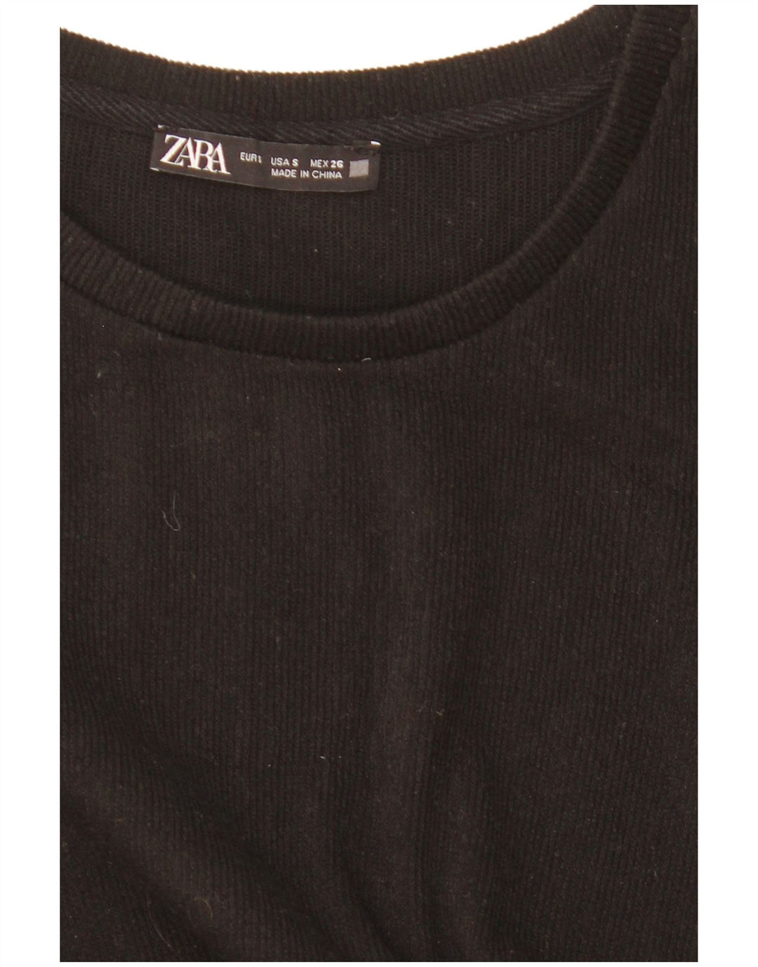 Zara Γυναικεία Crop Μακρυμάνικη Μπλούζα Oversized Μπλούζα UK 10 Small Black