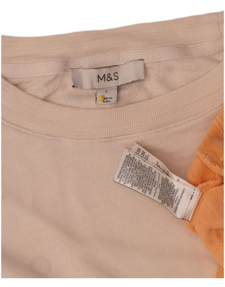 Marks & Spencer Γυναικεία φούτερ Jumper UK 16 Large Beige Tie Dye