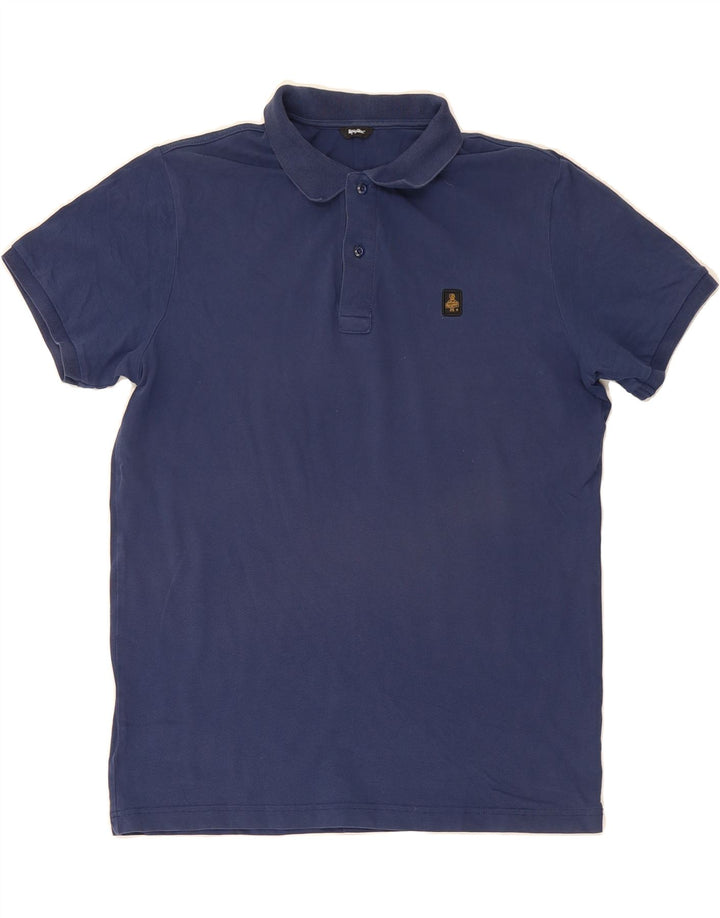 REFRIGIWEAR Mens Polo Shirt Large Navy Blue Vintage Refrigiwear and Second-Hand Refrigiwear from Messina Hembry 