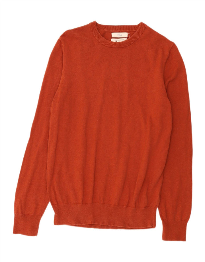 Ανδρικό πουλόβερ Marks & Spencer Boat Neck Jumper Μεσαίο καφέ βαμβακερό