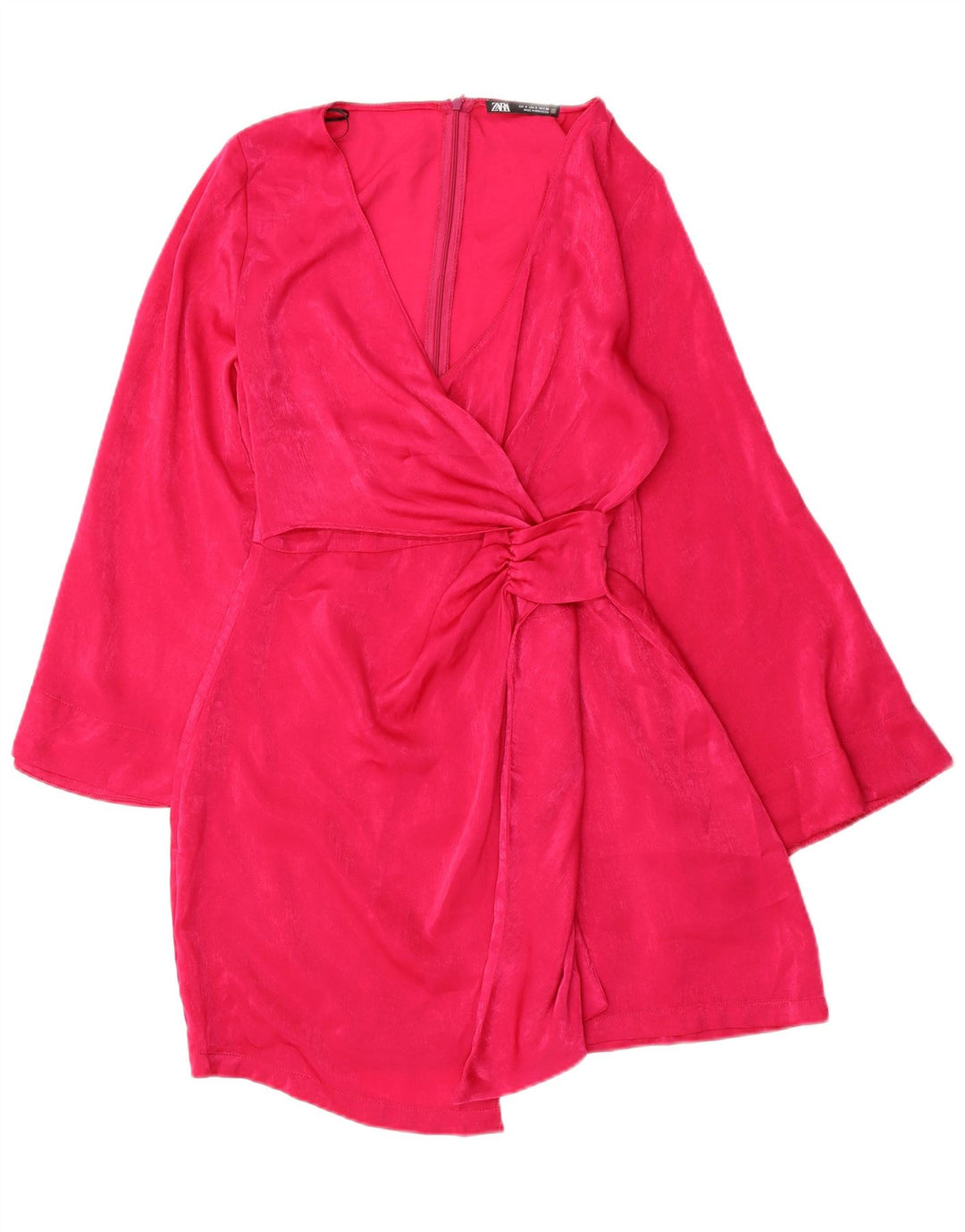 Zara Γυναικείο φόρεμα με μακρυμάνικη θήκη UK 10 Small Pink Polyester