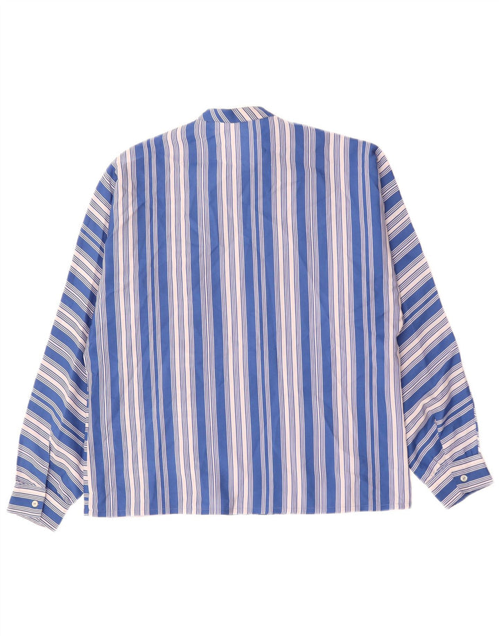 VINTAGE Γυναικείο πουκάμισο Μπλούζα UK 18 XL Μπλε ριγέ