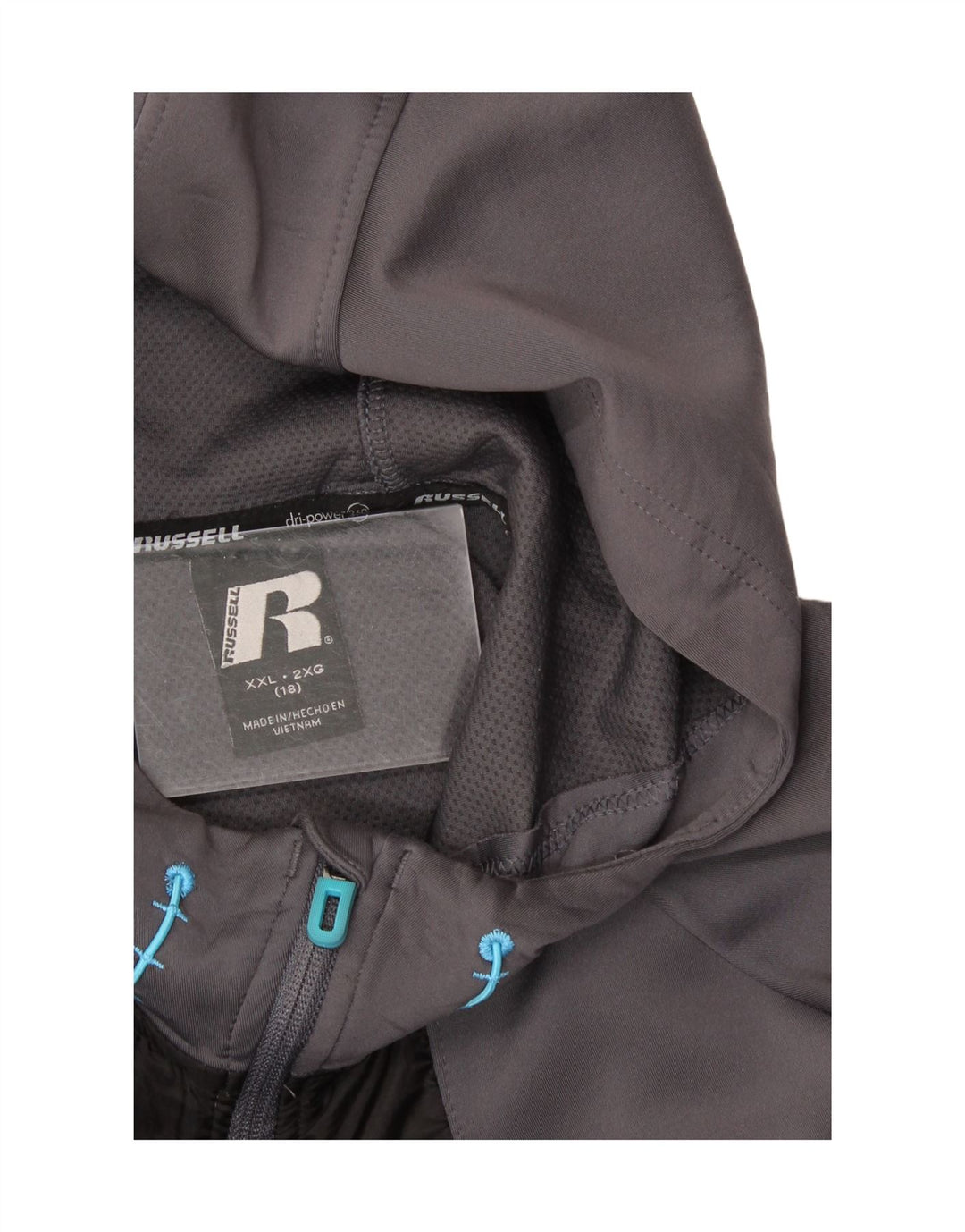 RUSSELL ATHLETIC Boys Windbreaker Jacket 15-16 Years 2XL Grey Colourblock Vintage Russell Athletic and Second-Hand Russell Athletic from Messina Hembry 