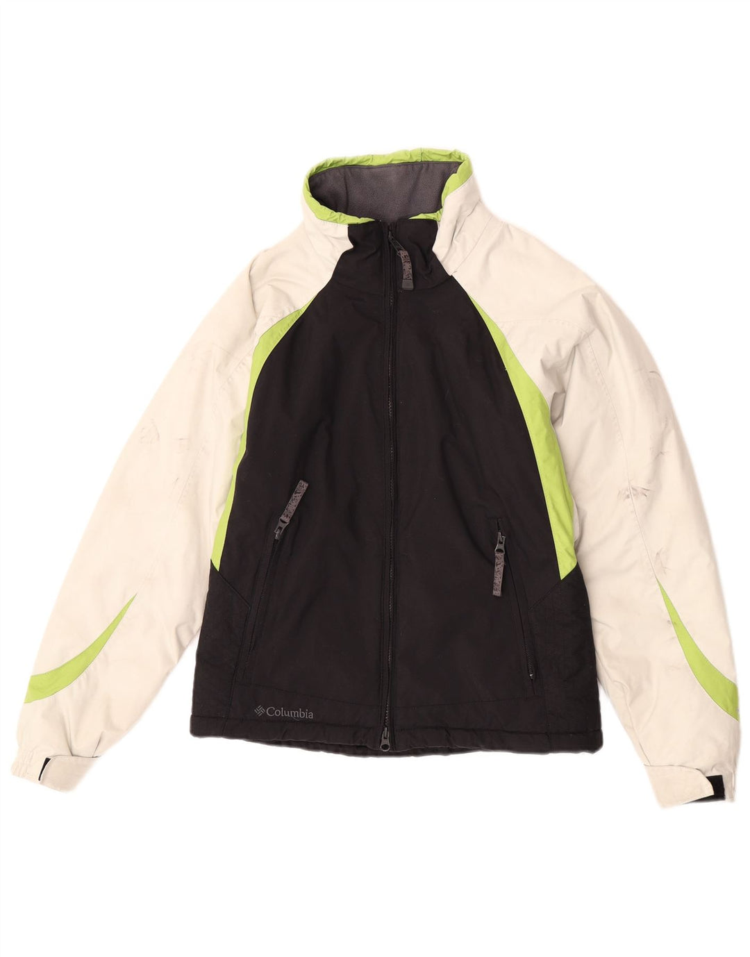 Columbia γυναικείο μπουφάν υπερμεγέθη σκι UK 10 Small Black Colourblock Nylon