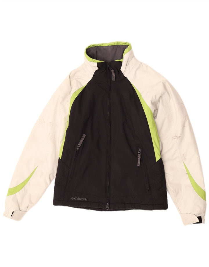 Columbia γυναικείο μπουφάν υπερμεγέθη σκι UK 10 Small Black Colourblock Nylon