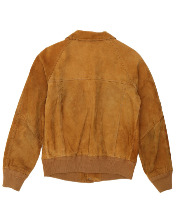 PETER KEEN Ανδρικό Suede Bomber Jacket UK 36 Small Brown Δερμάτινο