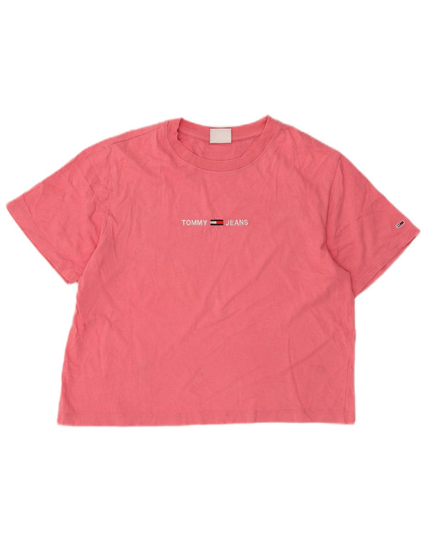 Tommy Hilfiger Γυναικείο Crop Graphic T-Shirt Top 10 Small Pink