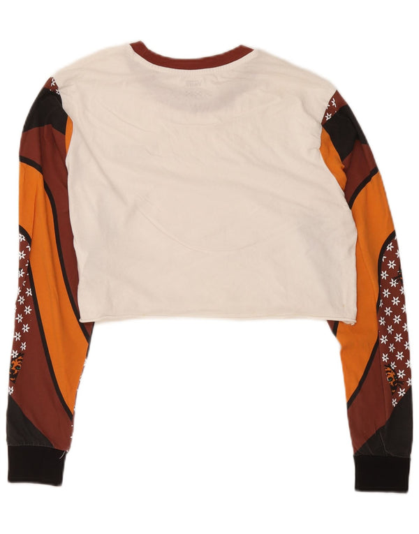 Vans Womens Crop Graphic Top Μακρυμάνικο UK 6 XS White Colourblock