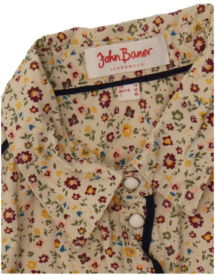 John Baner Γυναικείο Πουκάμισο UK 14 Medium Beige Floral