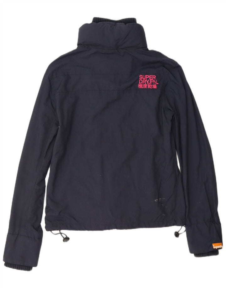 Superdry γυναικείο μπουφάν βροχής UK 14 Medium Navy Blue Nylon