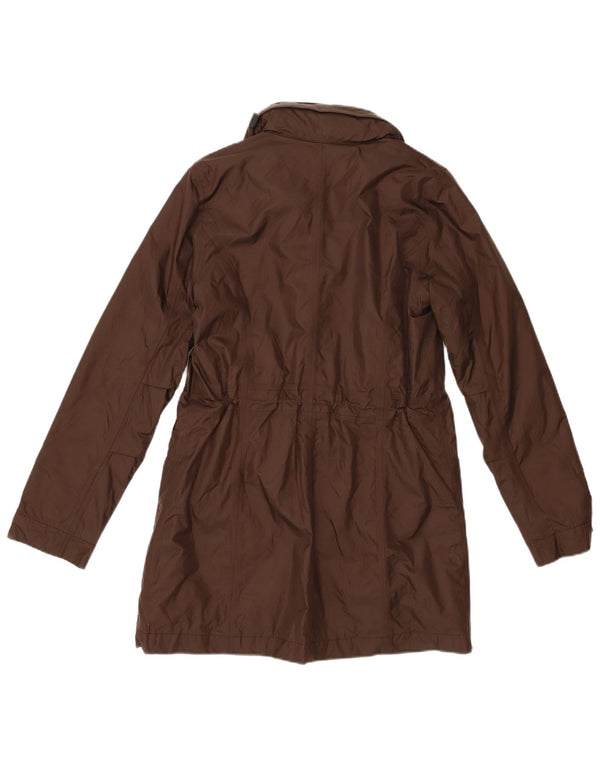 Aspesi γυναικείο παλτό με κουκούλα Loose Fit Windbreaker UK 6 XS Brown Polyamide