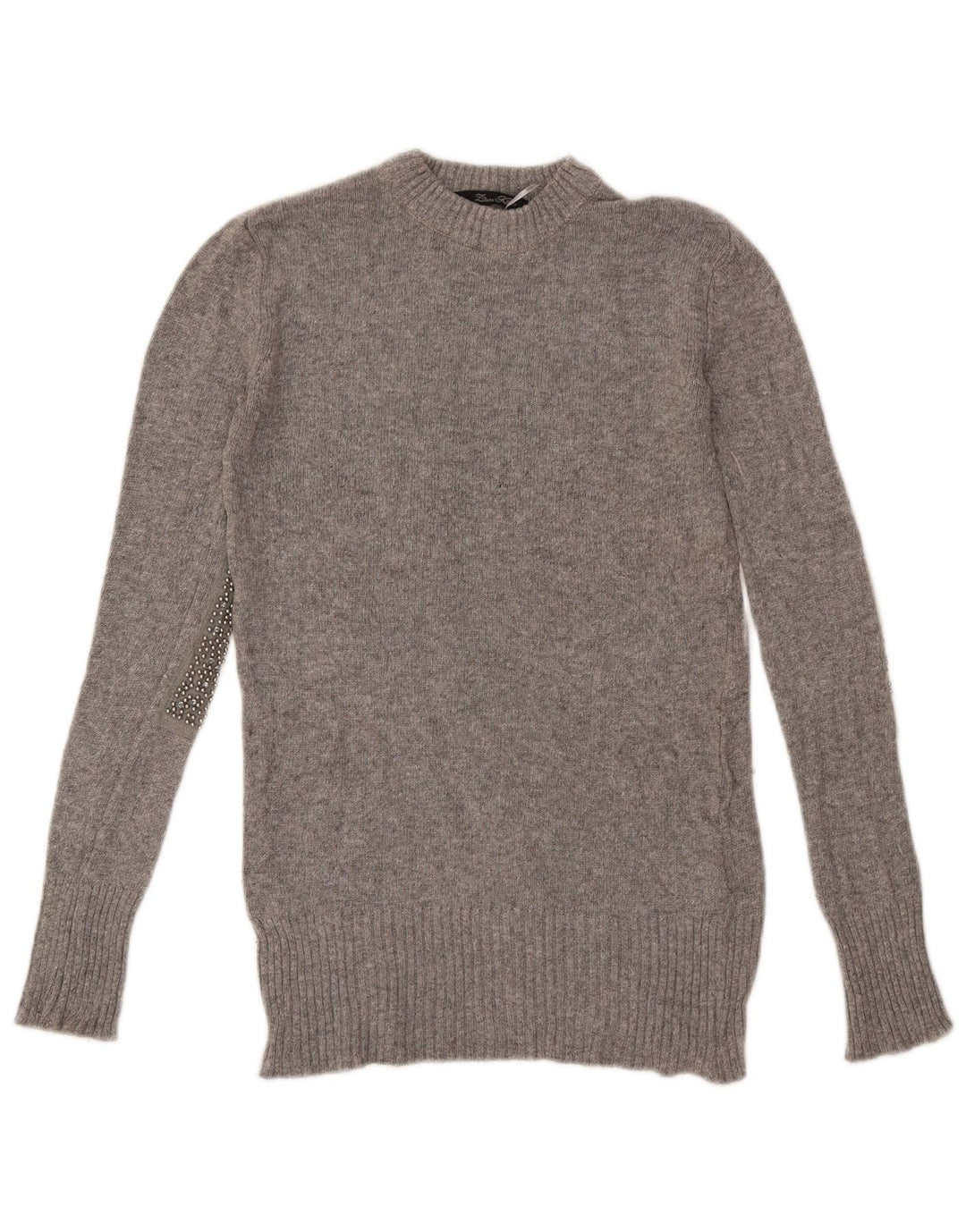 Zara Γυναικείο πουλόβερ με λαιμόκοψη UK 10 Small Grey Viscose