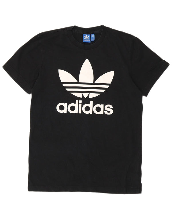 Ανδρικό γραφικό μπλουζάκι ADIDAS Top Μικρό μαύρο βαμβακερό