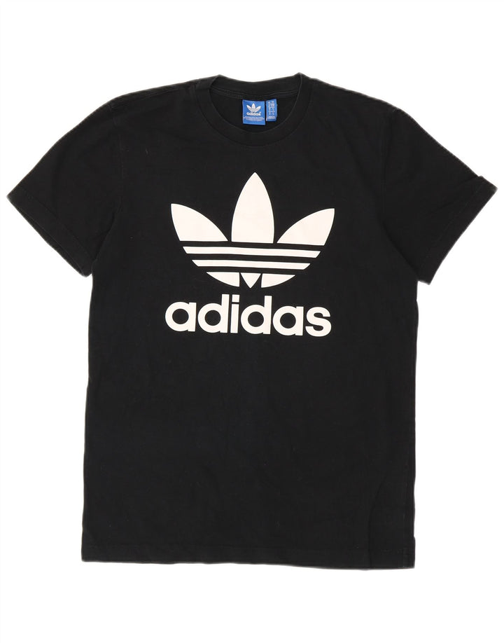 Ανδρικό γραφικό μπλουζάκι ADIDAS Top Μικρό μαύρο βαμβακερό
