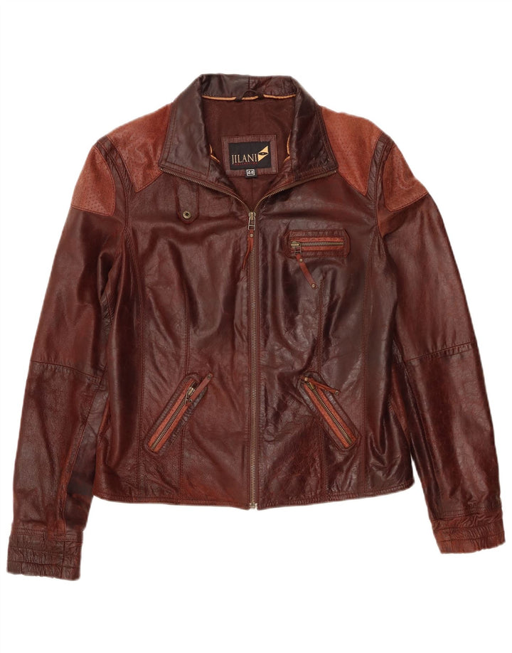Jilani Γυναικείο Δερμάτινο Μπουφάν IT 44 Medium Burgundy Leather