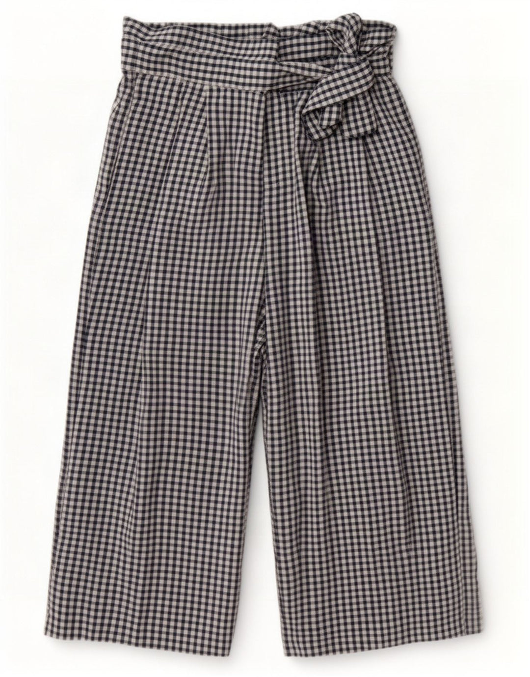 Zara Γυναικείο Παντελόνι Capri Cullotes Medium W28 L22 Navy Blue Gingham