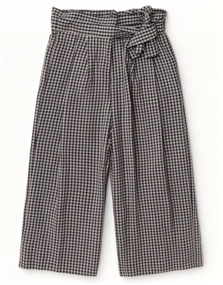 Zara Γυναικείο Παντελόνι Capri Cullotes Medium W28 L22 Navy Blue Gingham