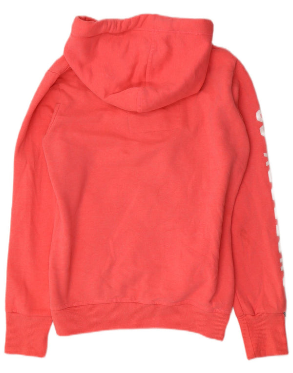 Superdry Γυναικείο πουλόβερ με φερμουάρ με κουκούλα UK 18 XL Ροζ Πολυεστέρας