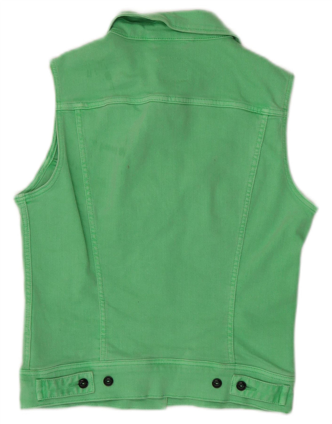Lee Womens Crop Denim Gilet UK 10 Small Green Cotton