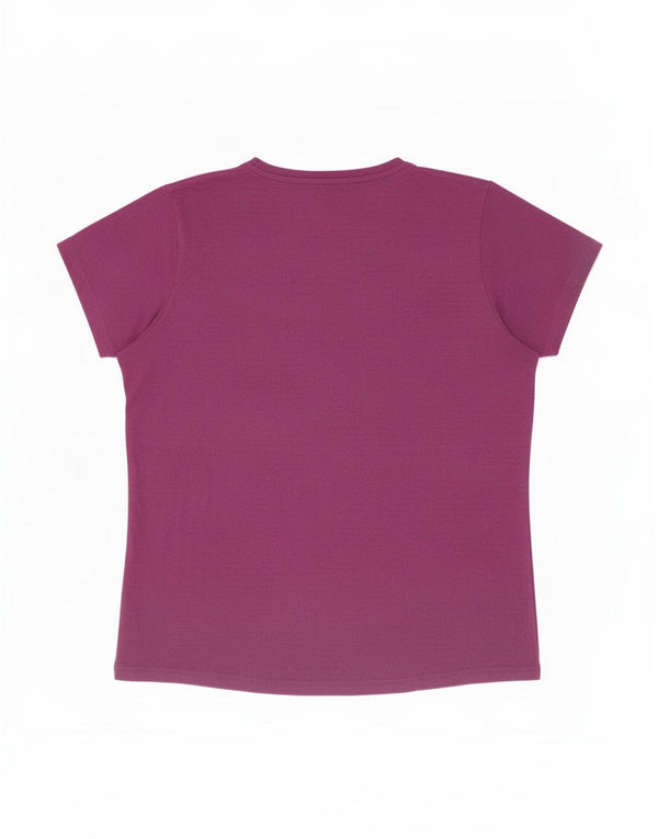 Mountain Warehouse Womens Graphic T-Shirt Top UK 16 Large Purple Cotton