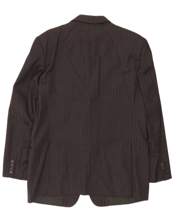Trussardi Ανδρικό σακάκι σακάκι με 3 κουμπιά IT 52 XL παρθένο μαλλί με γκρι ρίγες