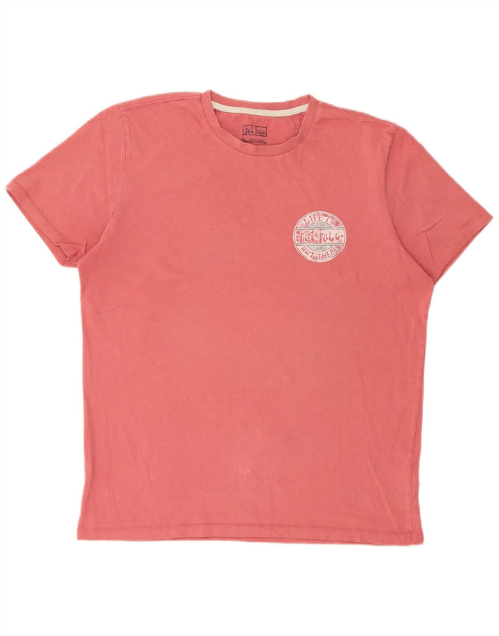 Ανδρικό γραφικό T-Shirt Fat Face Top μεγάλο ροζ βαμβακερό