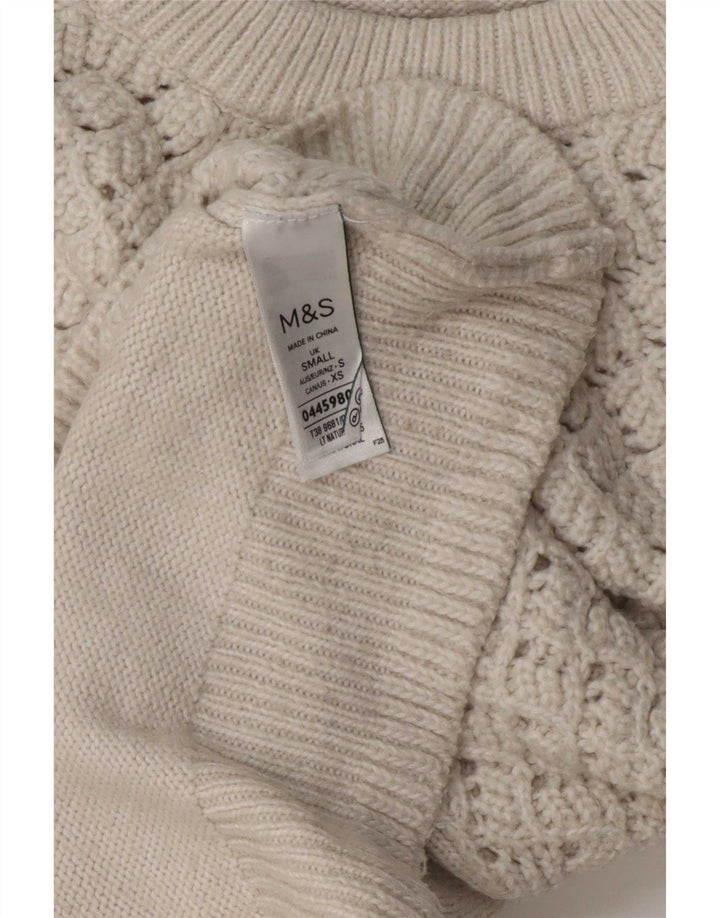 Marks & Spencer Γυναικείο πουλόβερ υπερμεγέθη Crew Neck Jumper UK 10 Small White