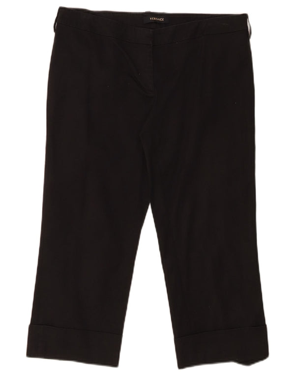 VERSACE Womens Straight Capri Trousers IT 46 Large W30 L20 Black
