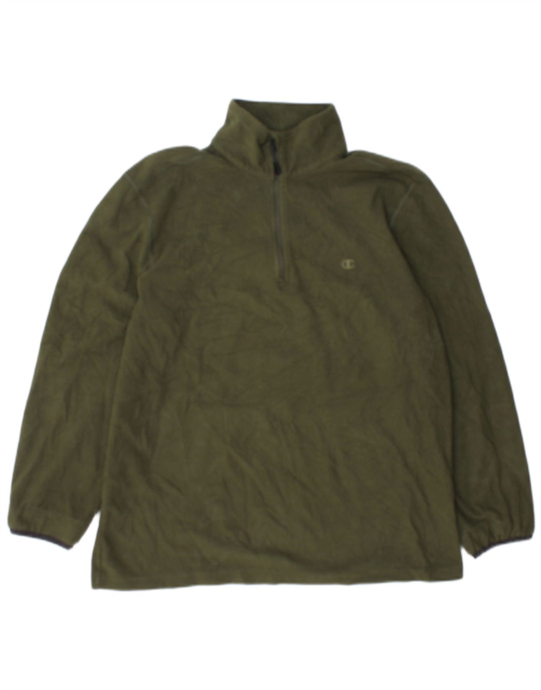 Champion Ανδρικό φερμουάρ Fleece Jumper Μεγάλο Χακί Πολυεστέρας