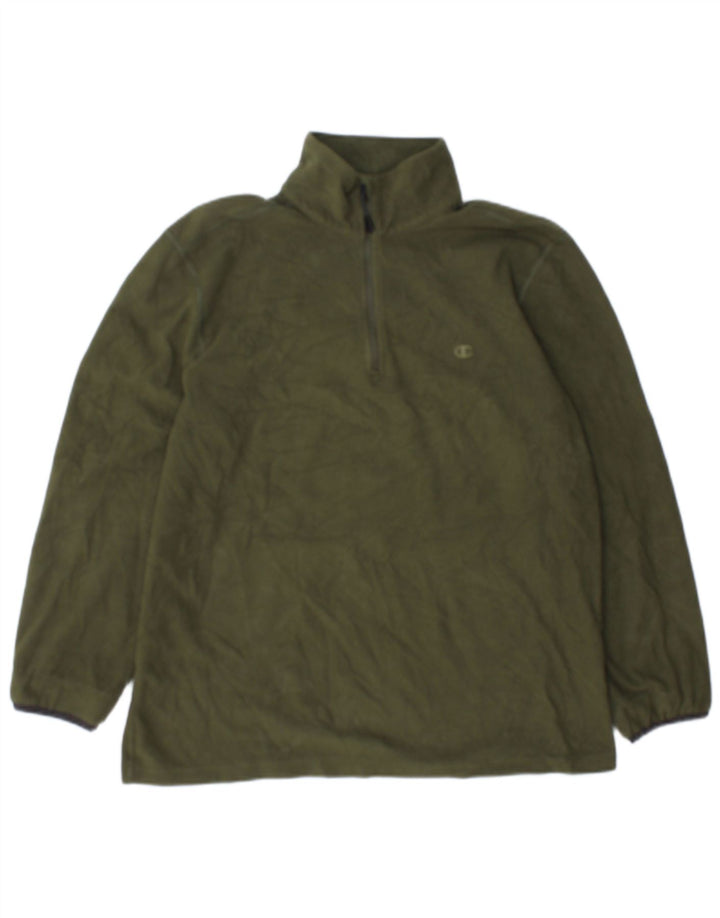 Champion Ανδρικό φερμουάρ Fleece Jumper Μεγάλο Χακί Πολυεστέρας