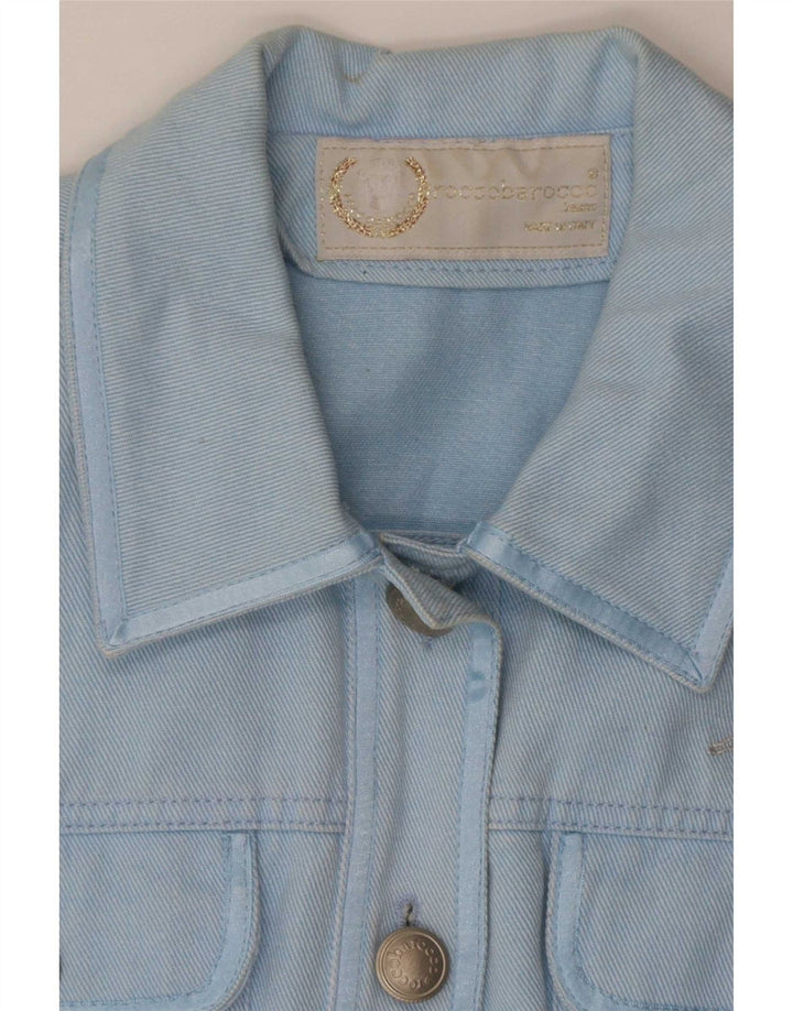 Roccobarocco Γυναικείο Crop Graphic Τζιν μπουφάν IT 44 Medium Blue