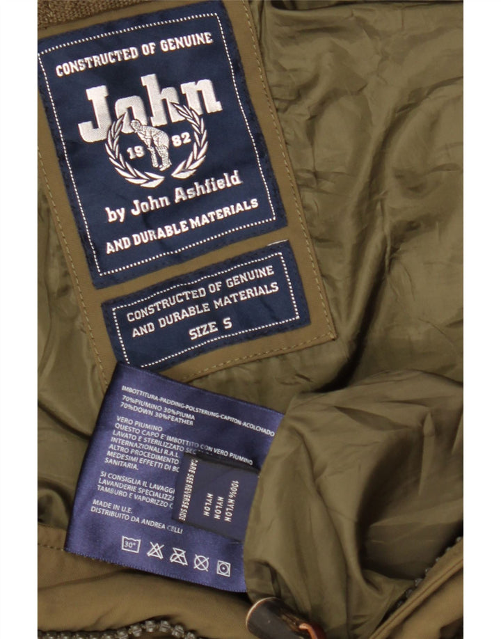 JOHN ASHFIELD Ανδρικό παλτό με κουκούλα με επένδυση UK 36 Small Khaki Nylon