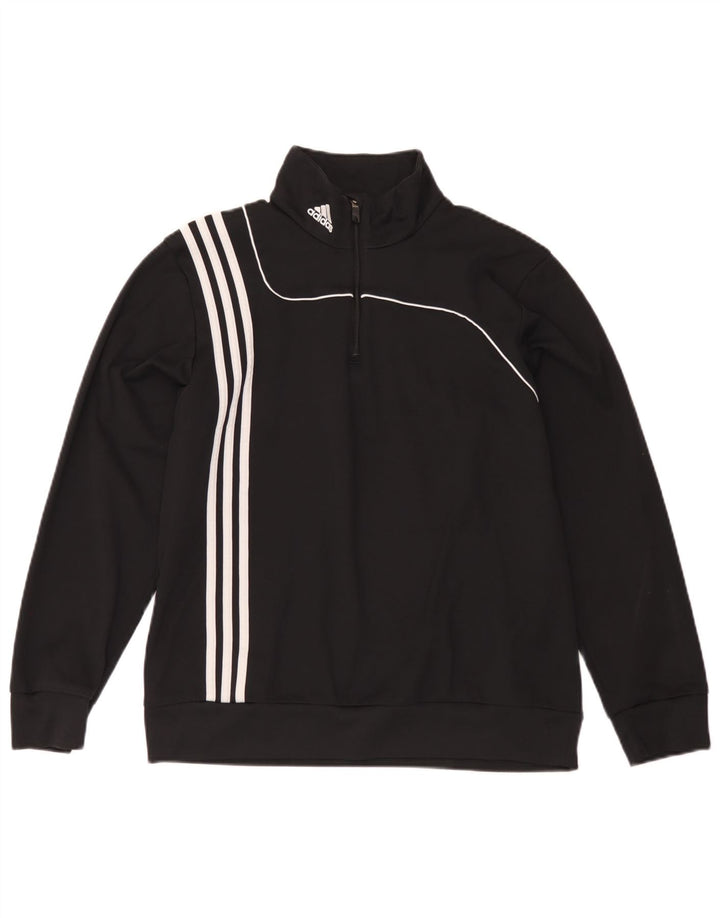 Ανδρικό φούτερ Adidas με φερμουάρ Jumper UK 42/44 μεγάλο μαύρο πολυεστέρα