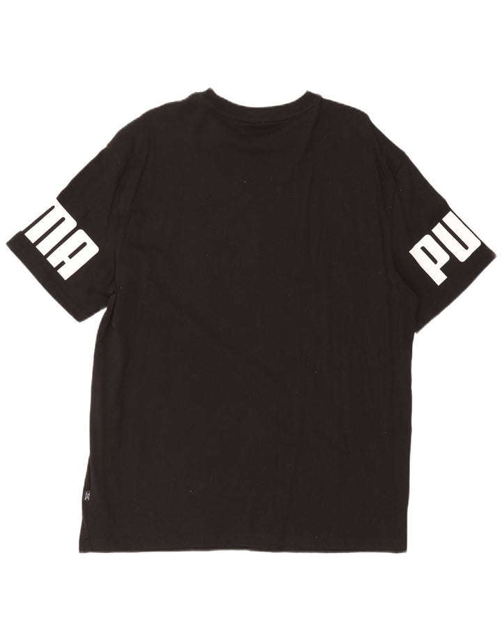 Ανδρικό γραφικό μπλουζάκι Puma, μεγάλο μαύρο βαμβακερό