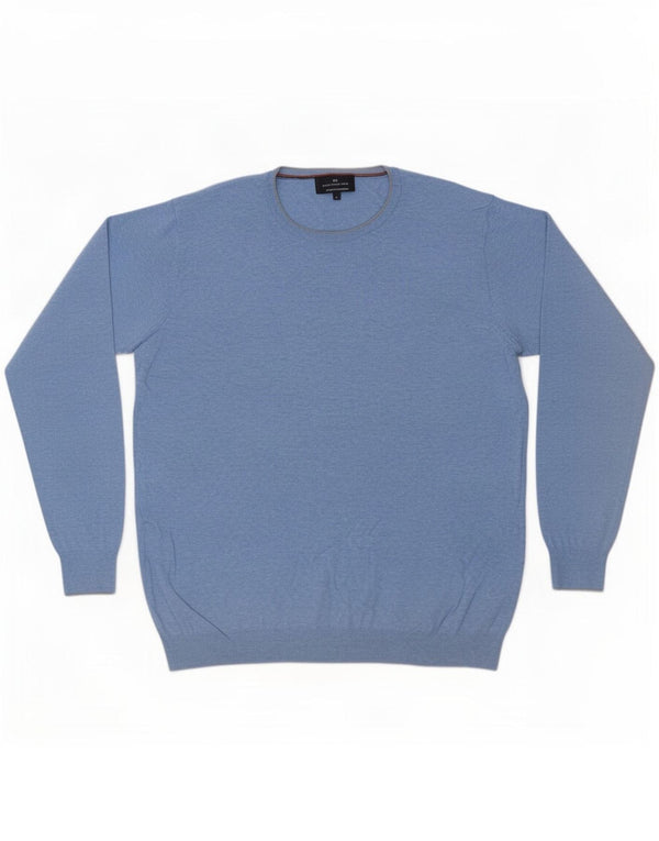 Marks & Spencer Mens Blue Harbor Crew Neck Jumper πουλόβερ μεγάλο βαμβακερό