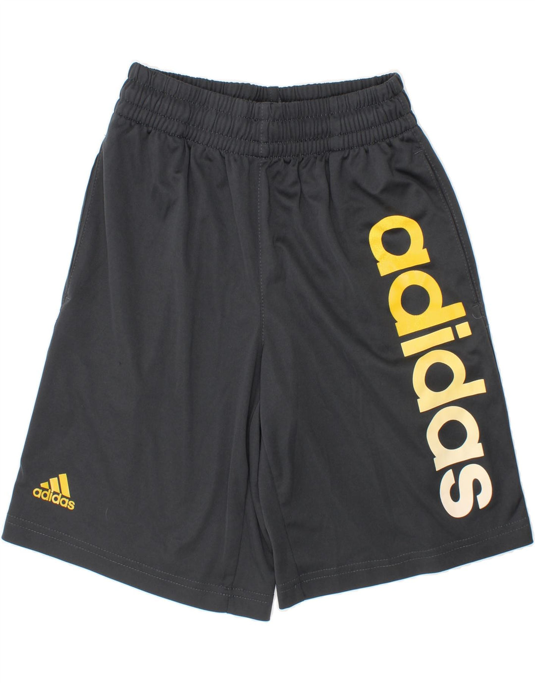 ADIDAS Boys Graphic Sport Shorts 7-8 Years Small Grey Polyester Vintage Adidas and Second-Hand Adidas from Messina Hembry 