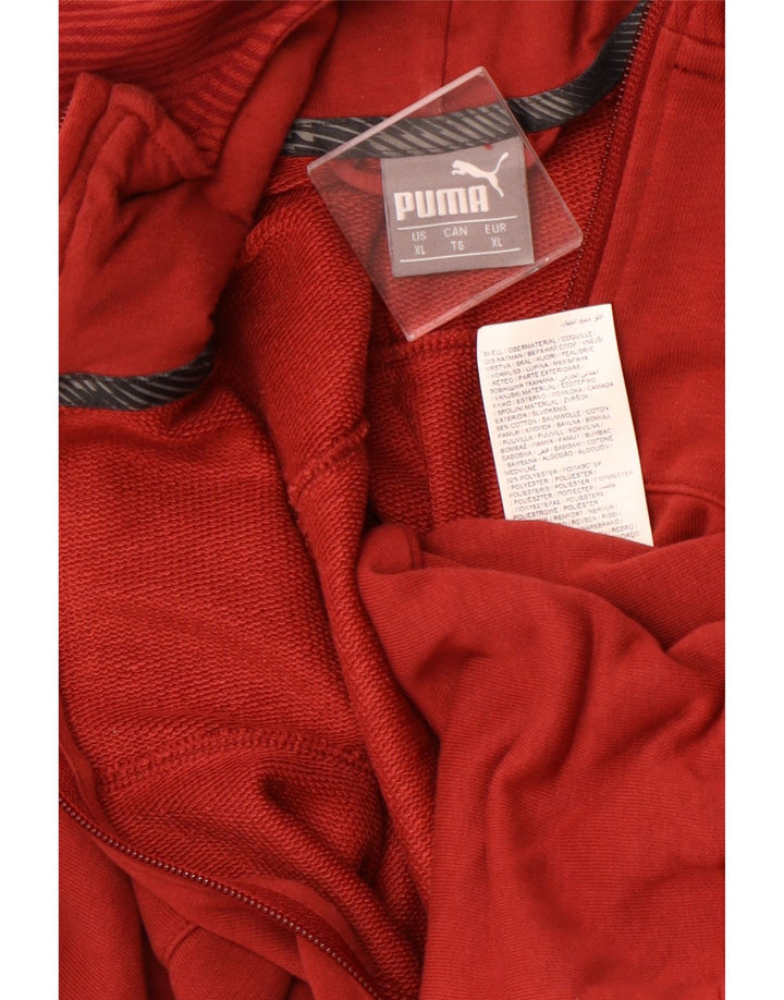 Ανδρικό πουλόβερ με κουκούλα με φερμουάρ PUMA XL Red Cotton Sports