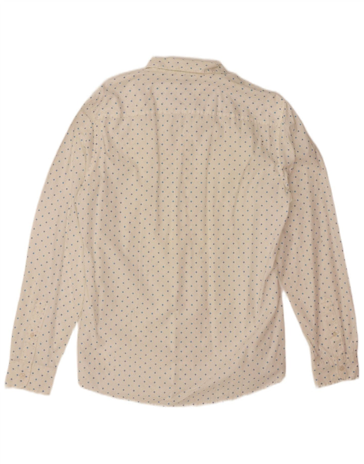 BENETTON Mens Slim Shirt Medium White Floral
