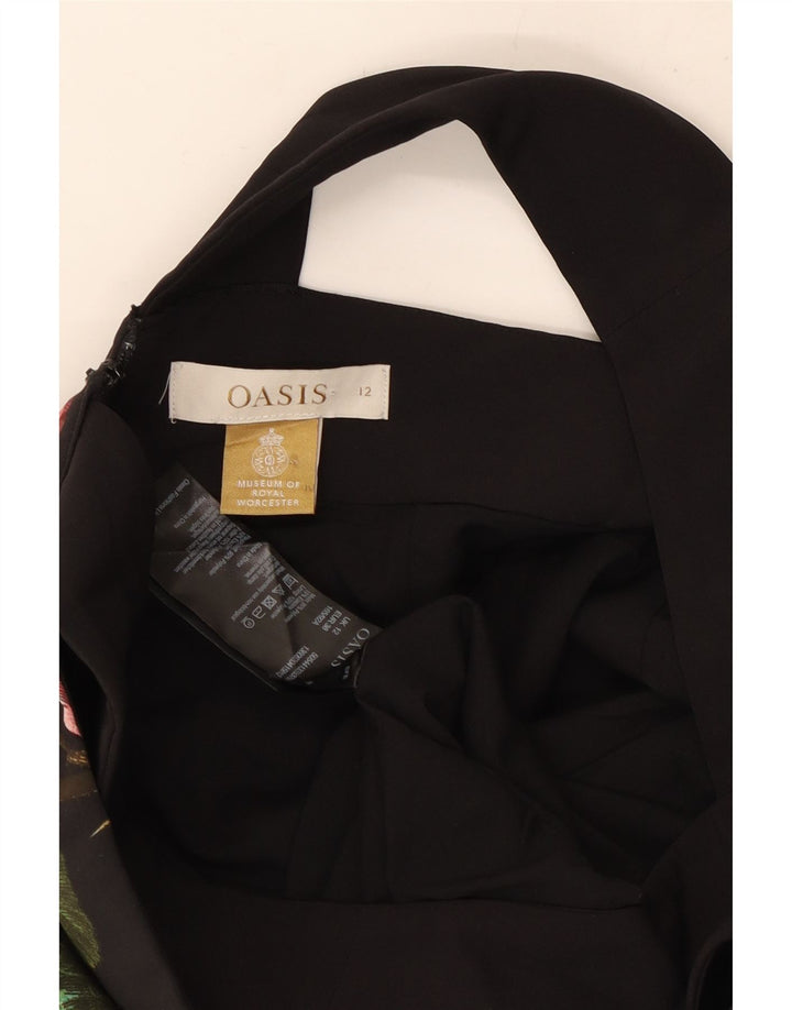 Γυναικείο φόρεμα Oasis Halter UK 12 Medium Black Floral Polyester