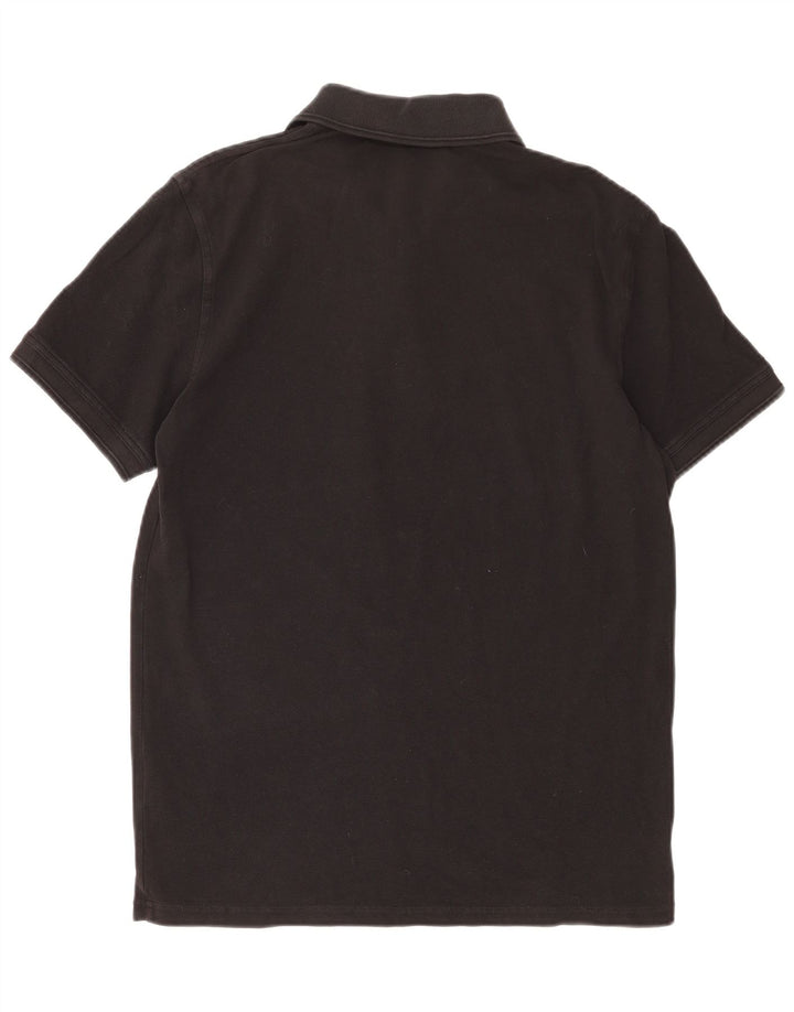 Ανδρικό πουκάμισο πόλο HUGO BOSS, μεσαίο μαύρο βαμβακερό