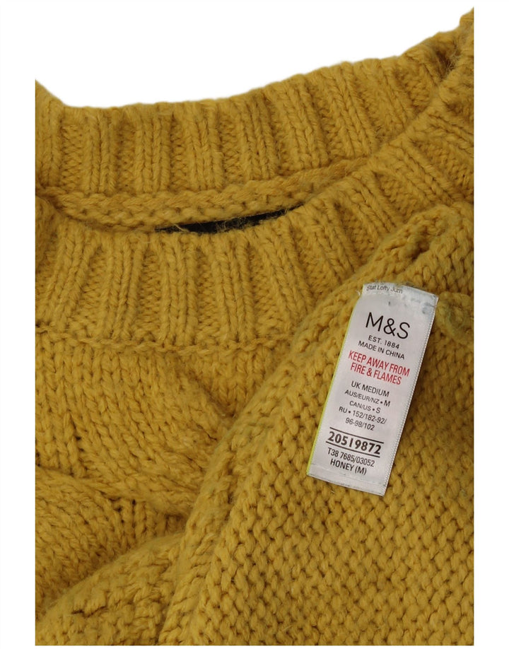 Marks & Spencer Γυναικείο πουλόβερ με λαιμόκοψη UK 14 Μεσαίο κίτρινο ακρυλικό
