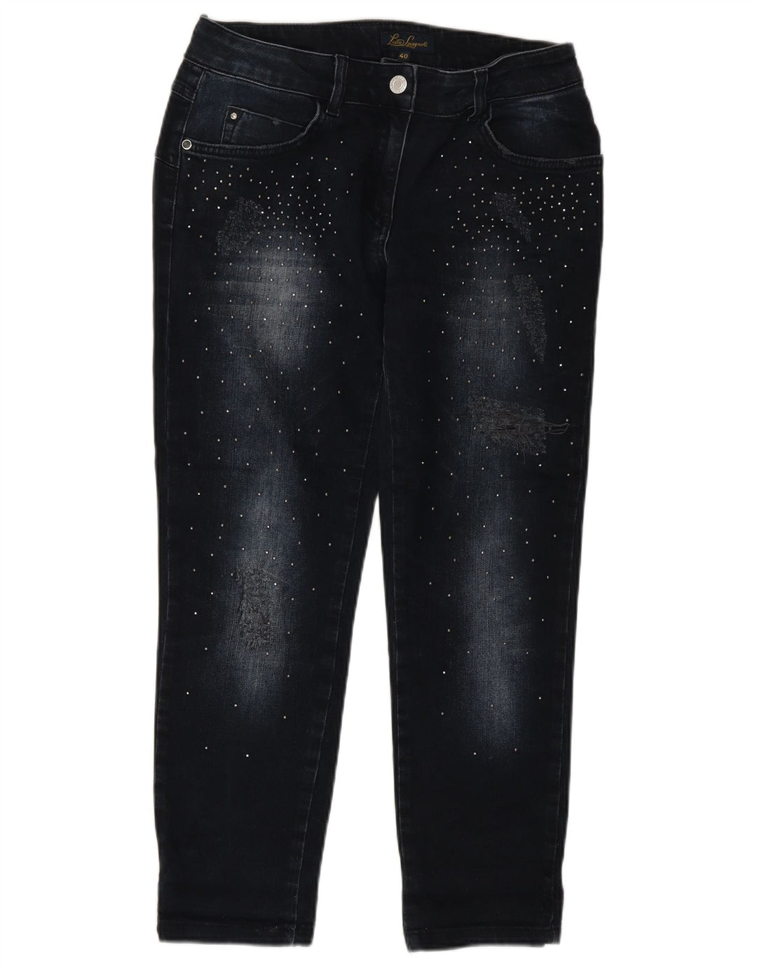 LUISA SPAGNOLI Γυναικείο Slim Cropped Jeans IT 40 Small W27 L25 Navy Blue