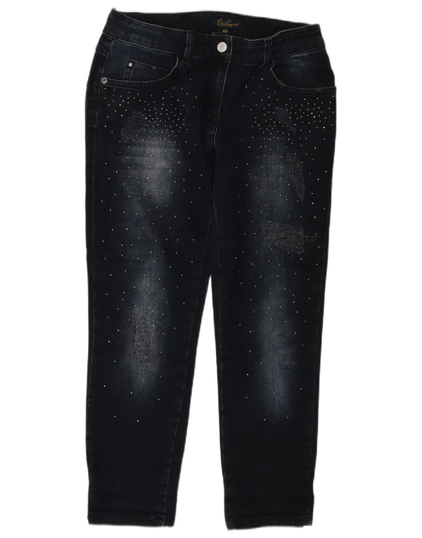 LUISA SPAGNOLI Γυναικείο Slim Cropped Jeans IT 40 Small W27 L25 Navy Blue