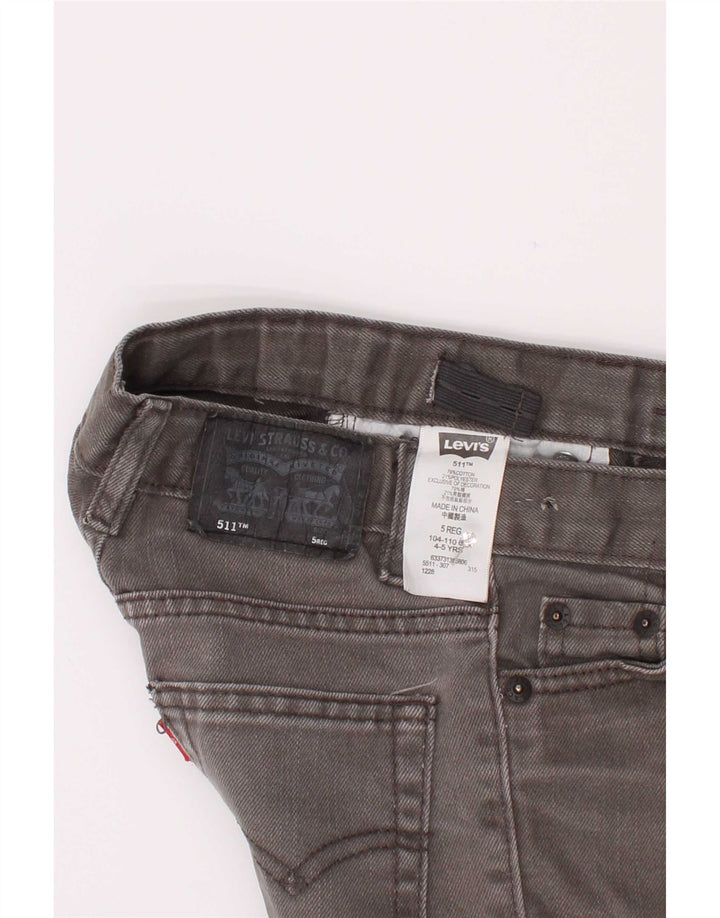Levi's Boys 511 Distressed Slim Jeans 4-5 ετών W22 L18 Γκρι βαμβακερό