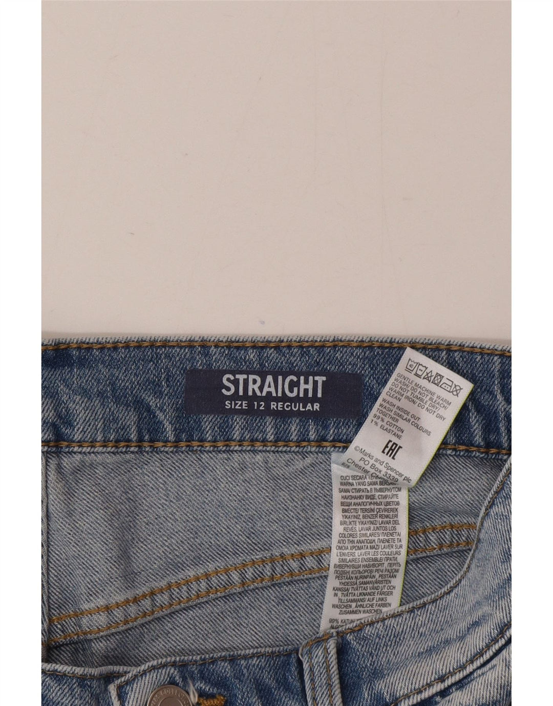 Marks & Spencer Γυναικείο κανονικό τζιν UK 12 Medium W30 L25 Blue